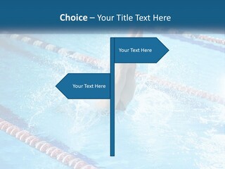 A Man Swimming In A Swimming Pool Powerpoint Template PowerPoint Template