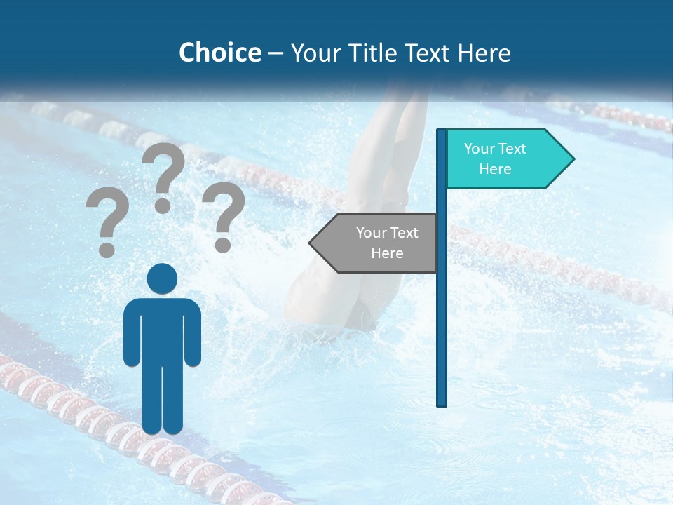 A Man Swimming In A Swimming Pool Powerpoint Template PowerPoint Template