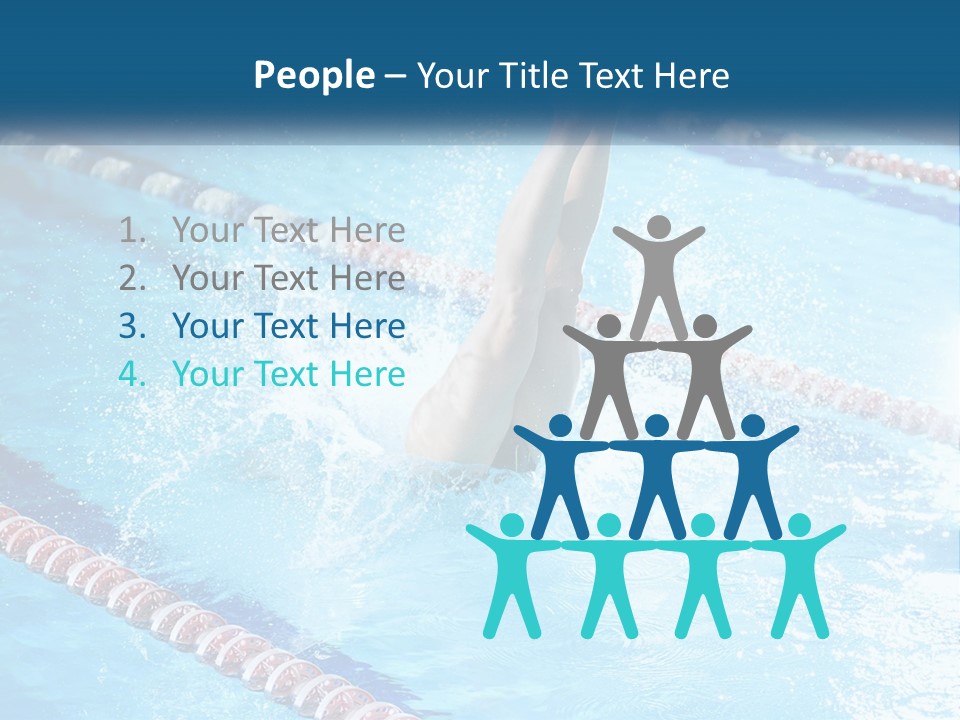 A Man Swimming In A Swimming Pool Powerpoint Template PowerPoint Template
