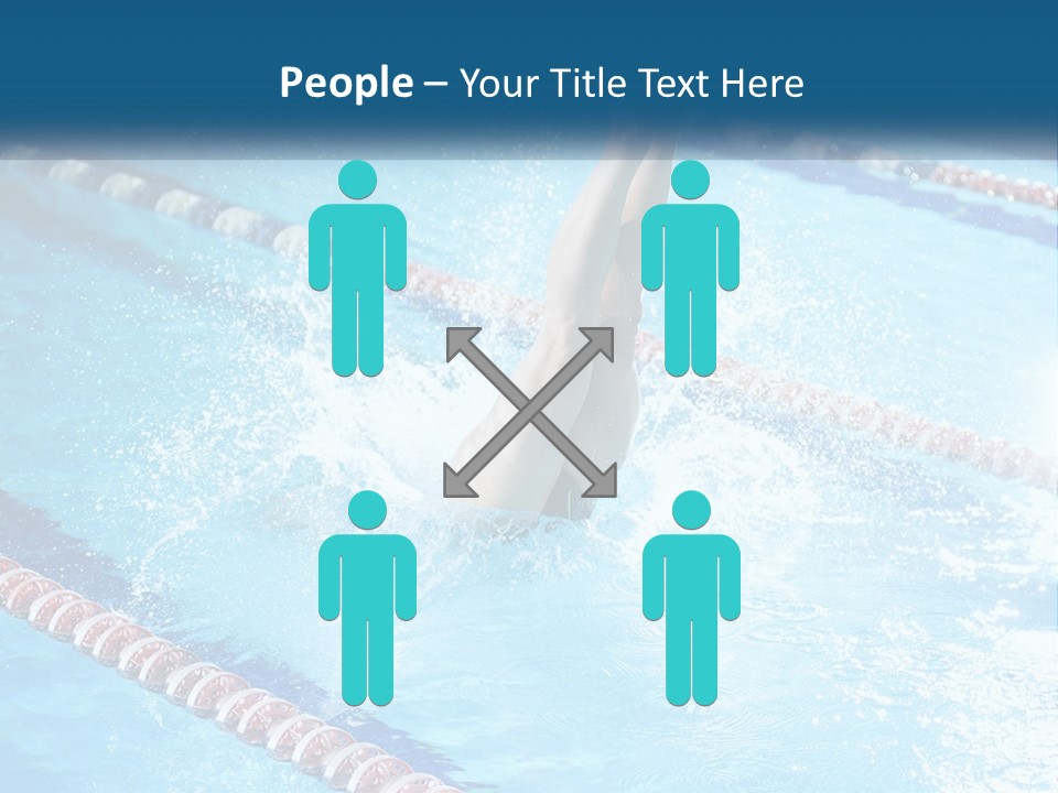 A Man Swimming In A Swimming Pool Powerpoint Template PowerPoint Template