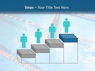 A Man Swimming In A Swimming Pool Powerpoint Template PowerPoint Template
