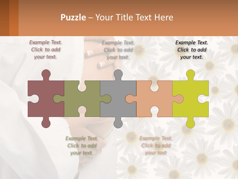 A Pregnant Woman Holding Her Belly With Daisies In The Background PowerPoint Template