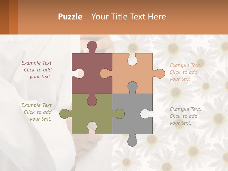 A Pregnant Woman Holding Her Belly With Daisies In The Background PowerPoint Template