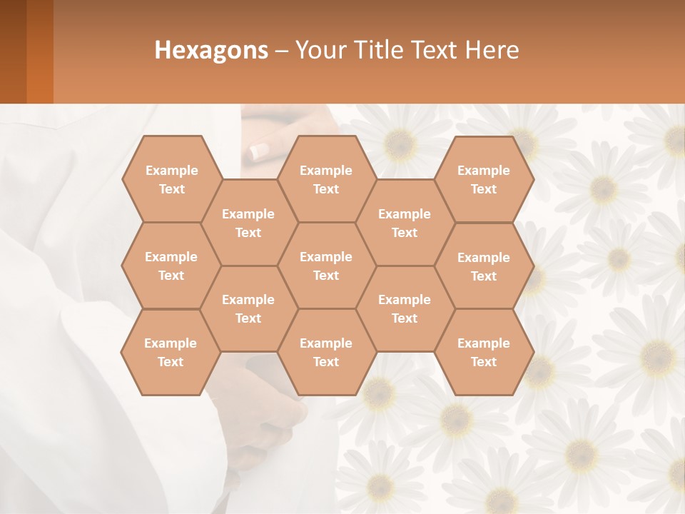 A Pregnant Woman Holding Her Belly With Daisies In The Background PowerPoint Template