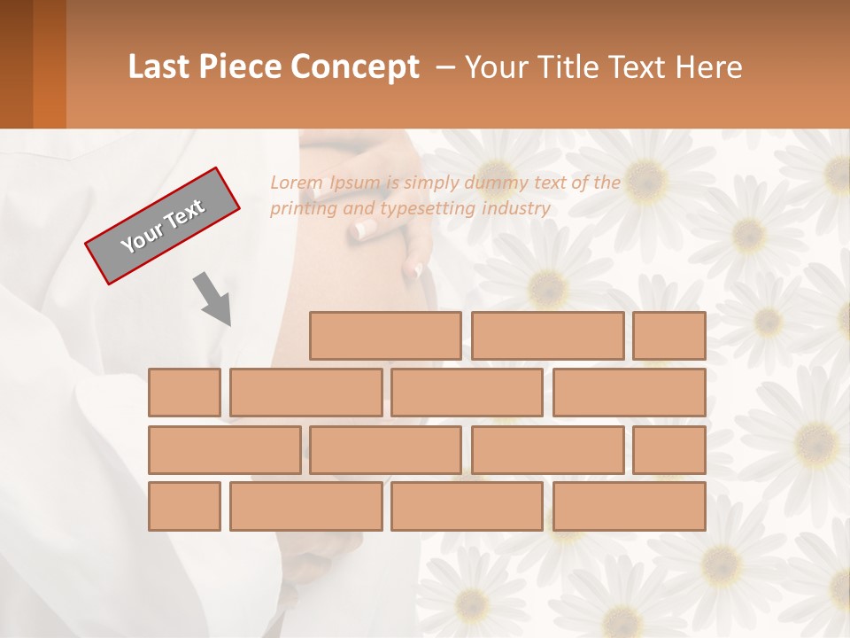 A Pregnant Woman Holding Her Belly With Daisies In The Background PowerPoint Template