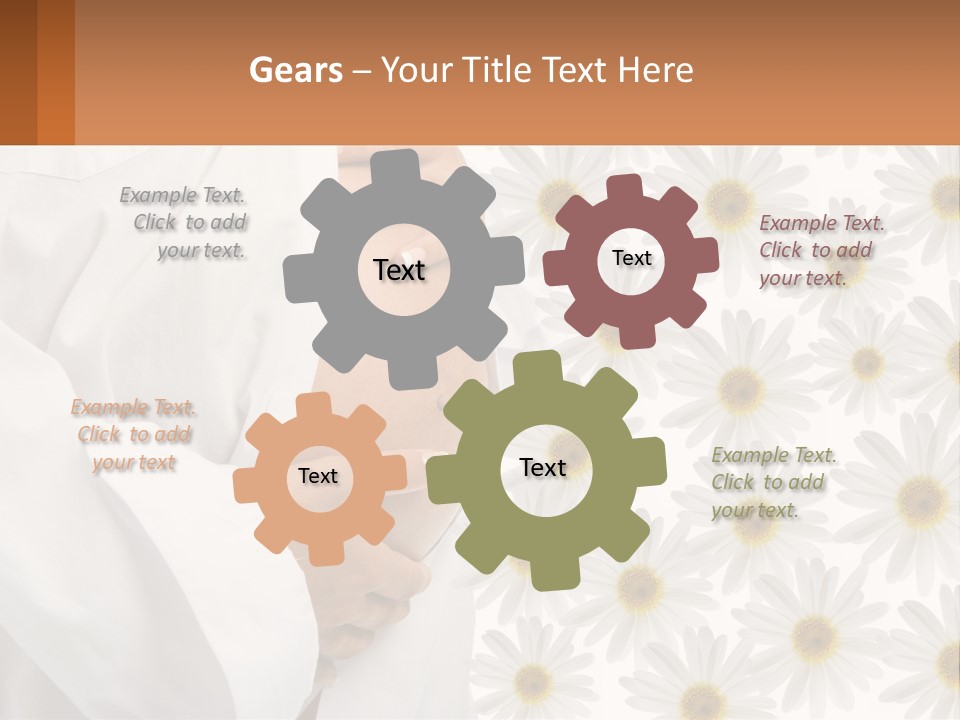 A Pregnant Woman Holding Her Belly With Daisies In The Background PowerPoint Template