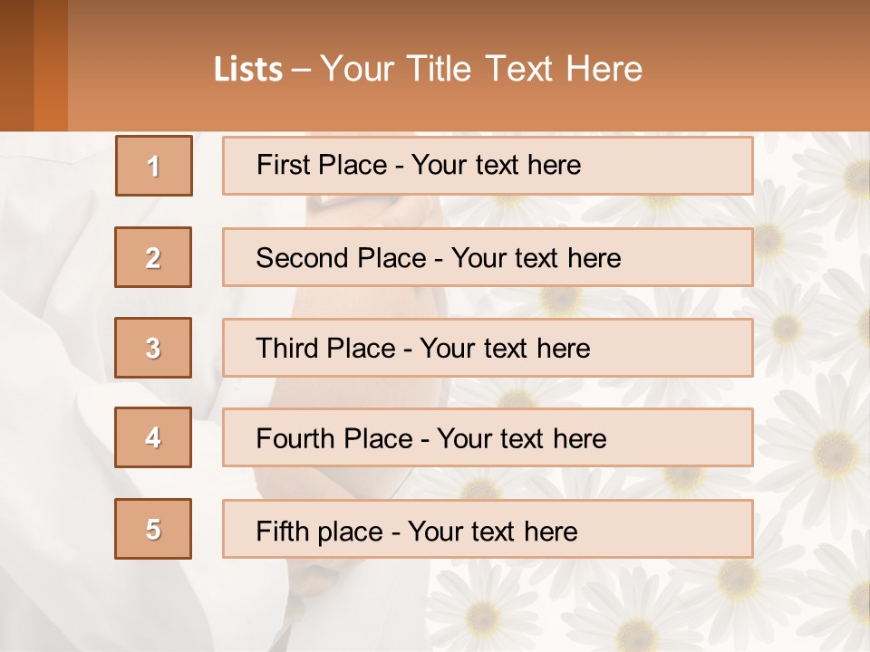 A Pregnant Woman Holding Her Belly With Daisies In The Background PowerPoint Template