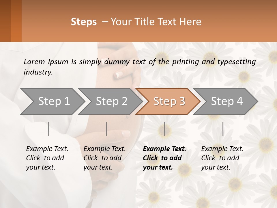 A Pregnant Woman Holding Her Belly With Daisies In The Background PowerPoint Template