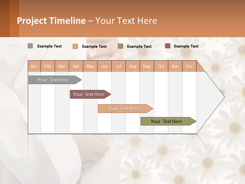 A Pregnant Woman Holding Her Belly With Daisies In The Background PowerPoint Template