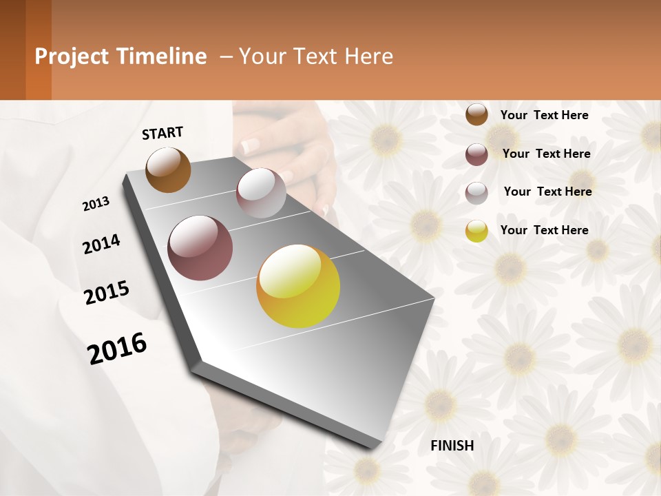 A Pregnant Woman Holding Her Belly With Daisies In The Background PowerPoint Template