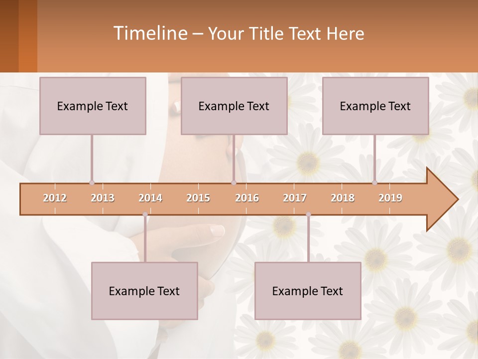 A Pregnant Woman Holding Her Belly With Daisies In The Background PowerPoint Template