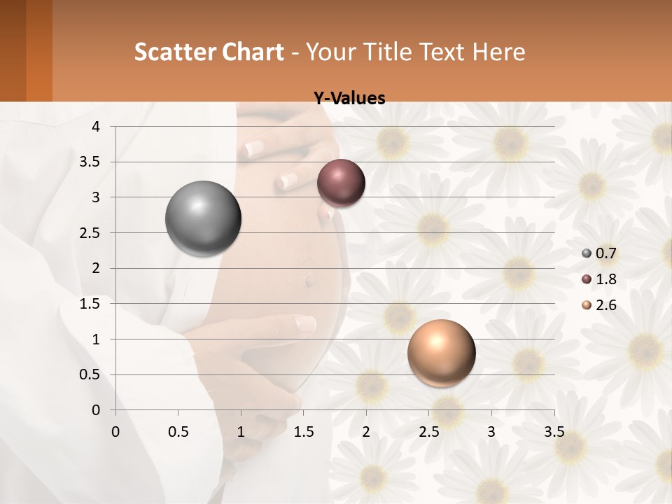 A Pregnant Woman Holding Her Belly With Daisies In The Background PowerPoint Template