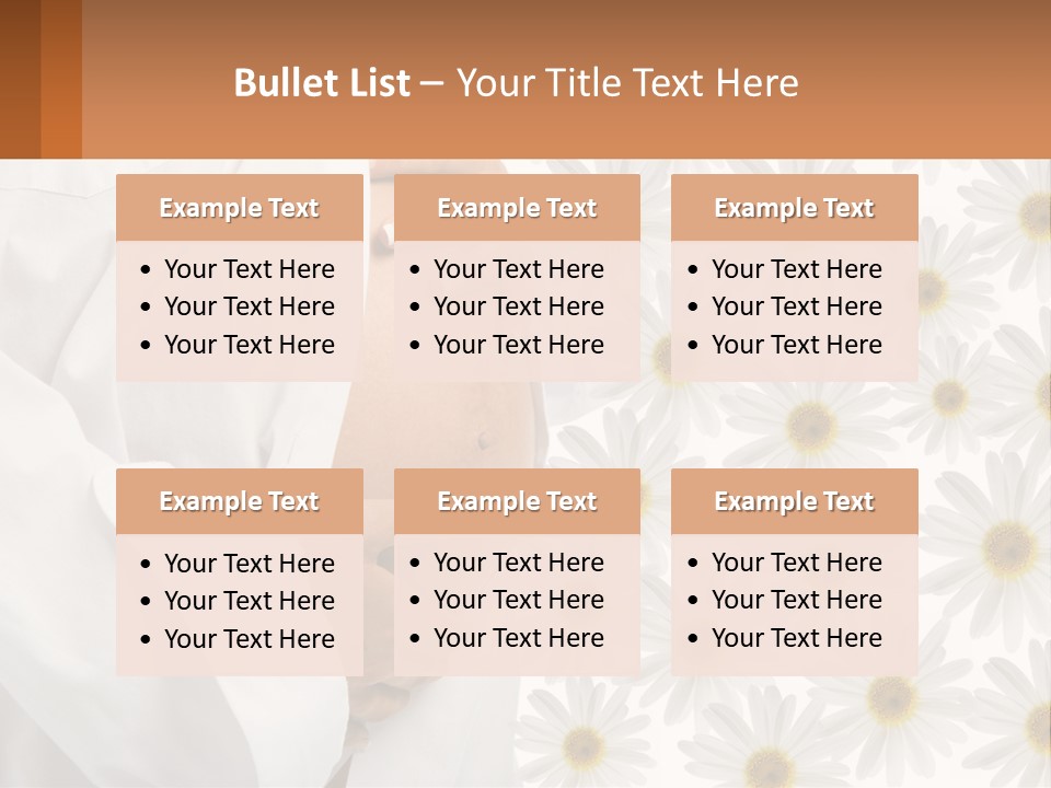 A Pregnant Woman Holding Her Belly With Daisies In The Background PowerPoint Template