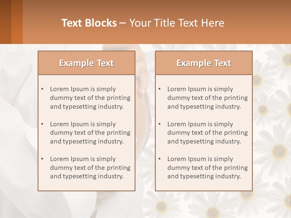 A Pregnant Woman Holding Her Belly With Daisies In The Background PowerPoint Template