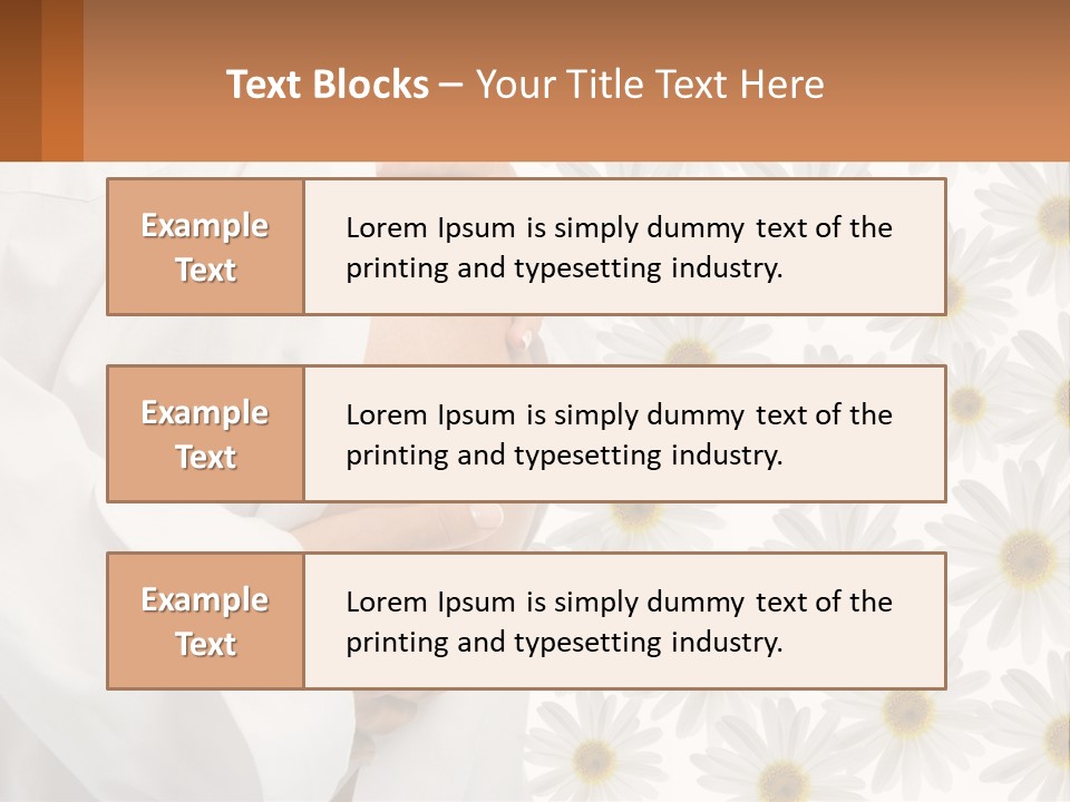 A Pregnant Woman Holding Her Belly With Daisies In The Background PowerPoint Template