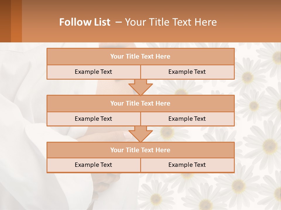 A Pregnant Woman Holding Her Belly With Daisies In The Background PowerPoint Template