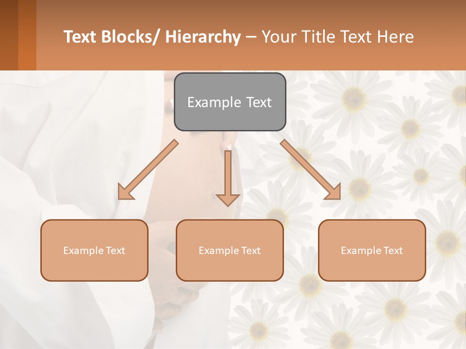 A Pregnant Woman Holding Her Belly With Daisies In The Background PowerPoint Template