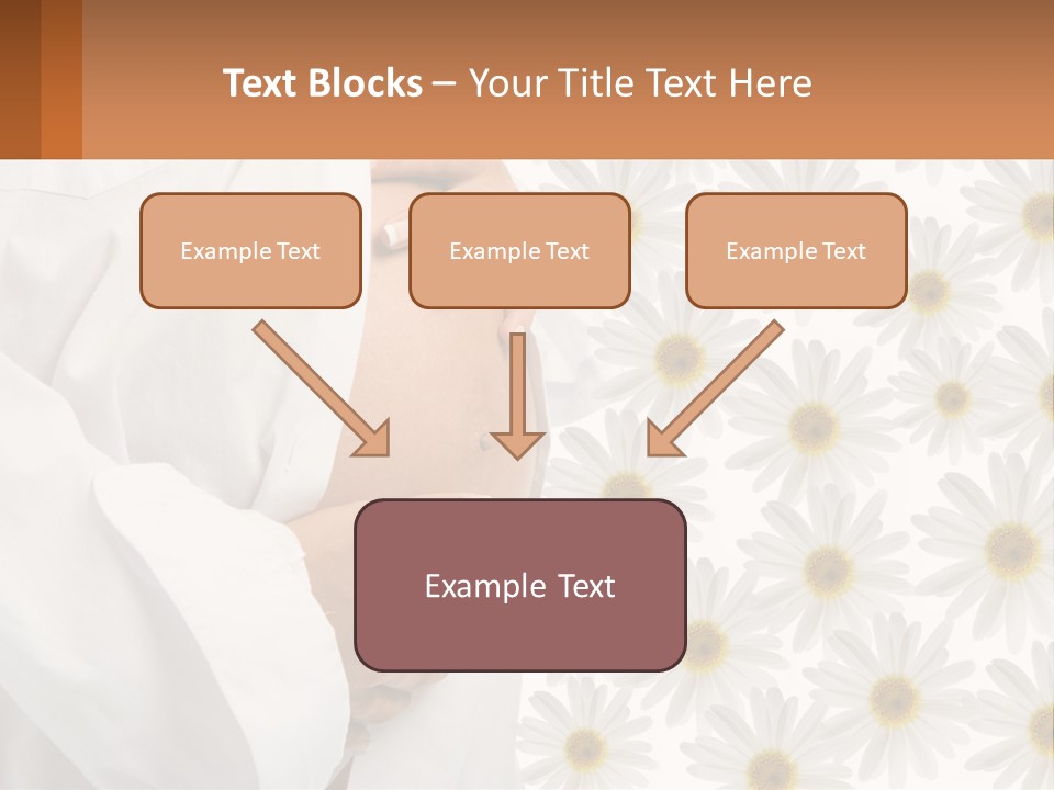 A Pregnant Woman Holding Her Belly With Daisies In The Background PowerPoint Template