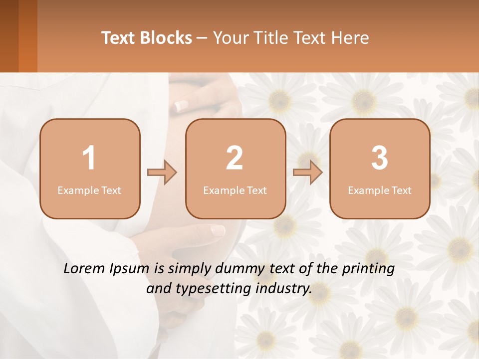 A Pregnant Woman Holding Her Belly With Daisies In The Background PowerPoint Template