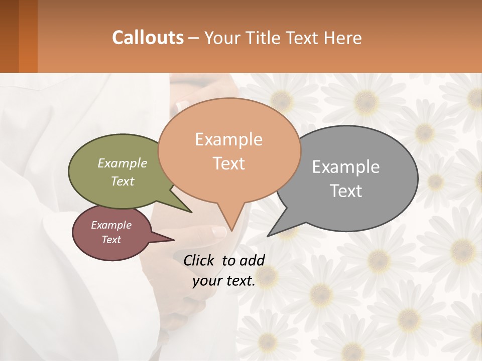 A Pregnant Woman Holding Her Belly With Daisies In The Background PowerPoint Template