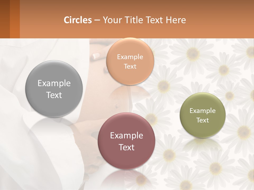 A Pregnant Woman Holding Her Belly With Daisies In The Background PowerPoint Template