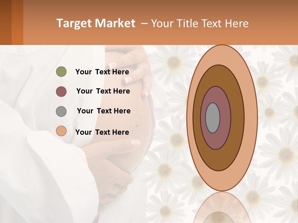 A Pregnant Woman Holding Her Belly With Daisies In The Background PowerPoint Template