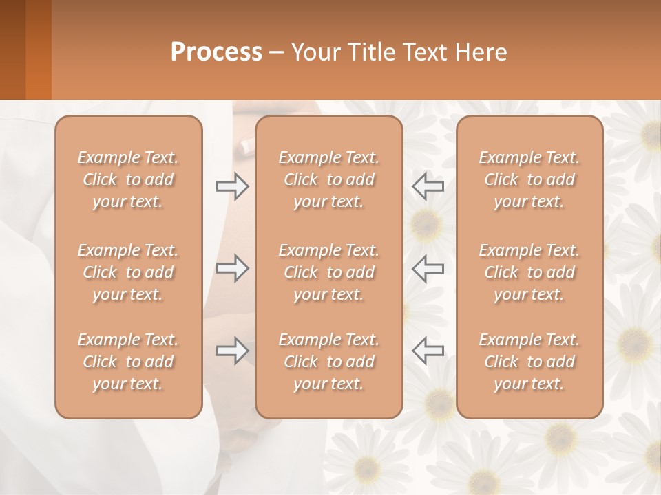 A Pregnant Woman Holding Her Belly With Daisies In The Background PowerPoint Template