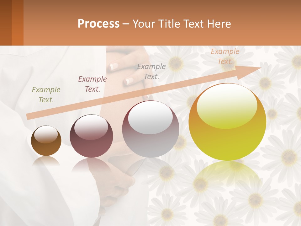 A Pregnant Woman Holding Her Belly With Daisies In The Background PowerPoint Template