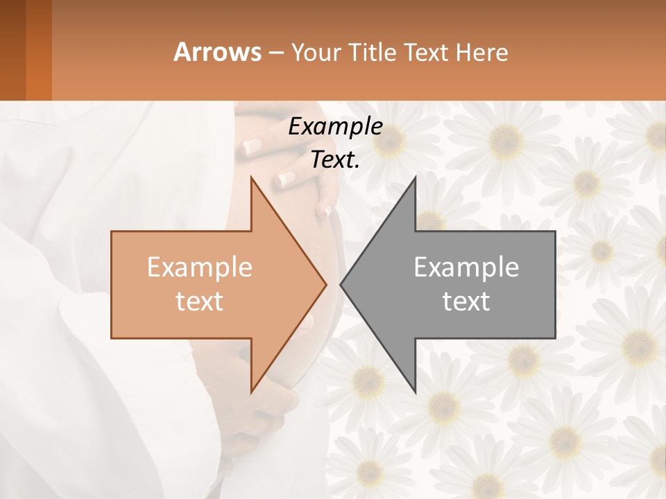 A Pregnant Woman Holding Her Belly With Daisies In The Background PowerPoint Template