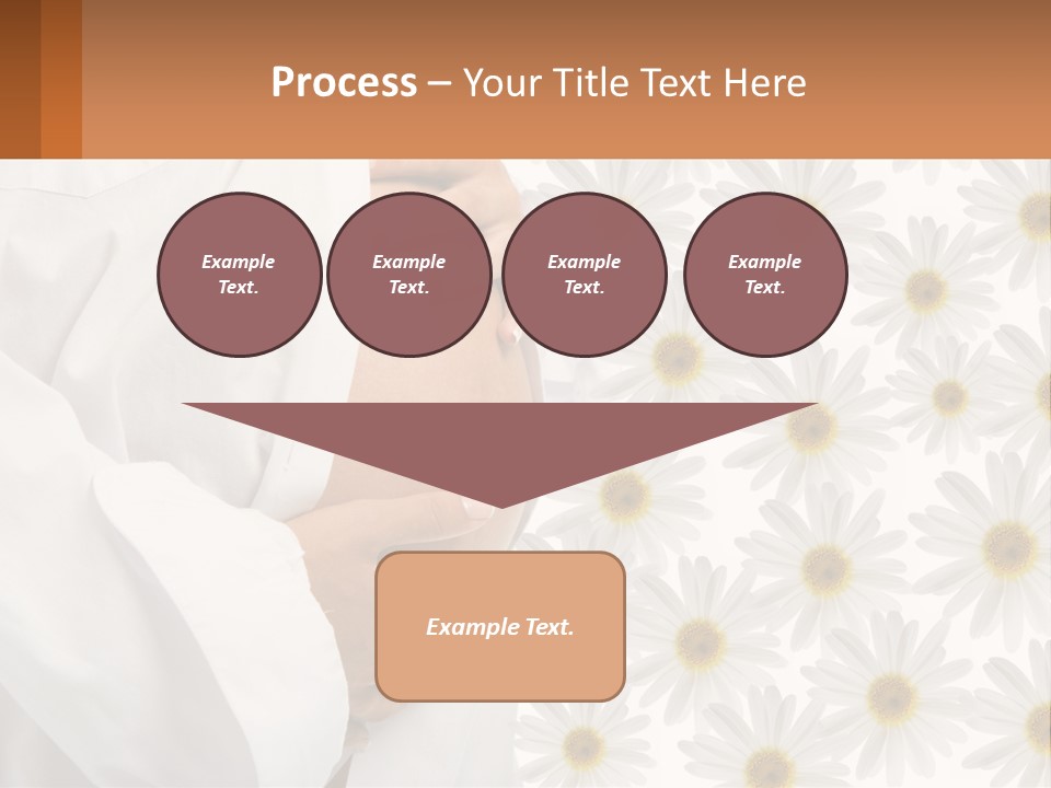 A Pregnant Woman Holding Her Belly With Daisies In The Background PowerPoint Template