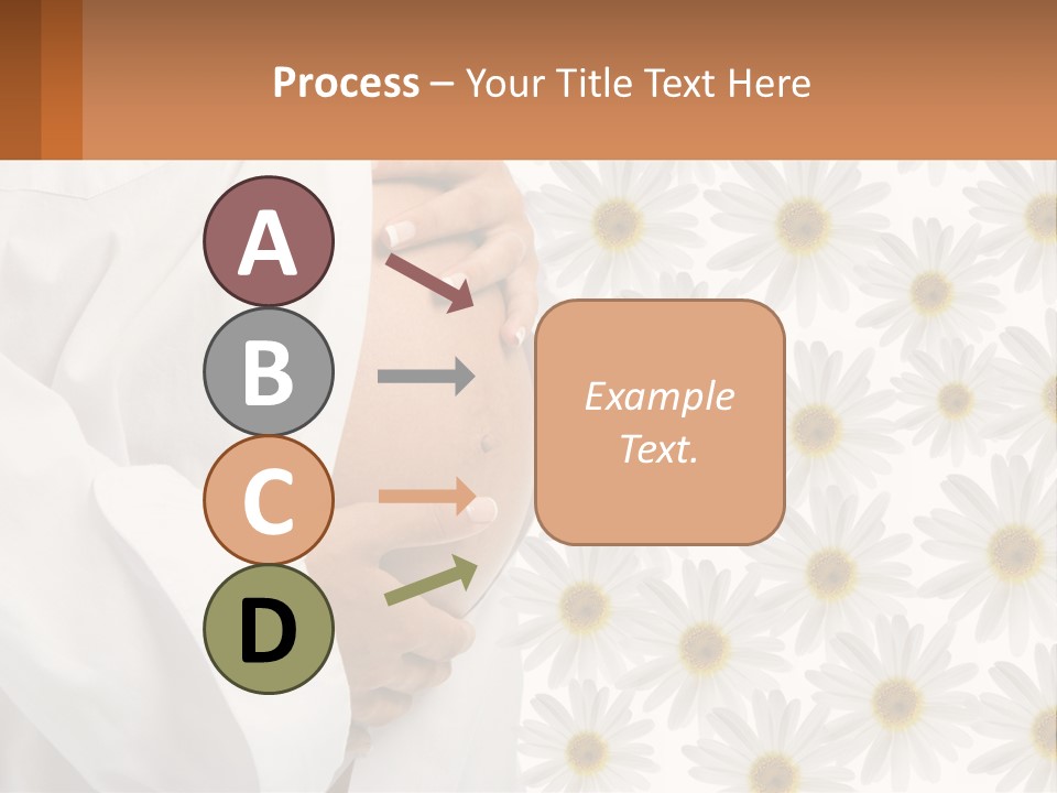 A Pregnant Woman Holding Her Belly With Daisies In The Background PowerPoint Template