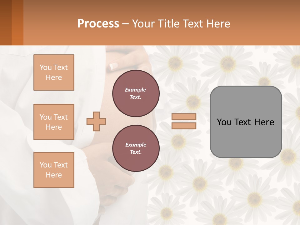 A Pregnant Woman Holding Her Belly With Daisies In The Background PowerPoint Template