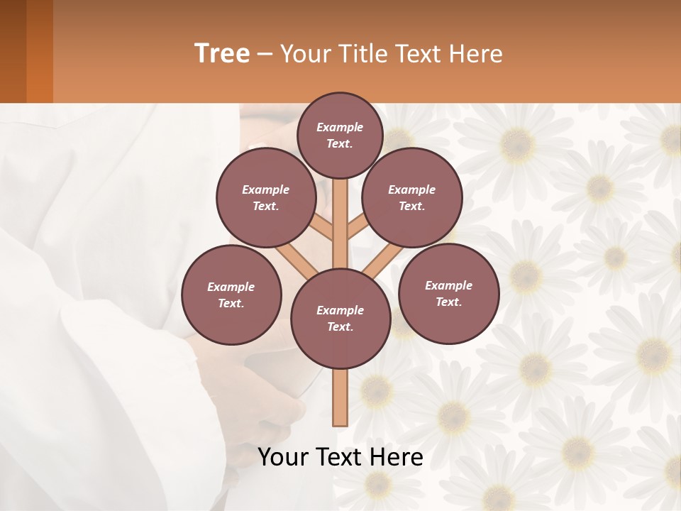 A Pregnant Woman Holding Her Belly With Daisies In The Background PowerPoint Template