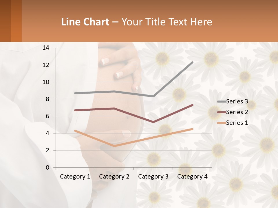 A Pregnant Woman Holding Her Belly With Daisies In The Background PowerPoint Template
