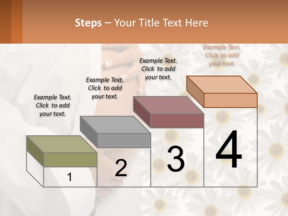 A Pregnant Woman Holding Her Belly With Daisies In The Background PowerPoint Template