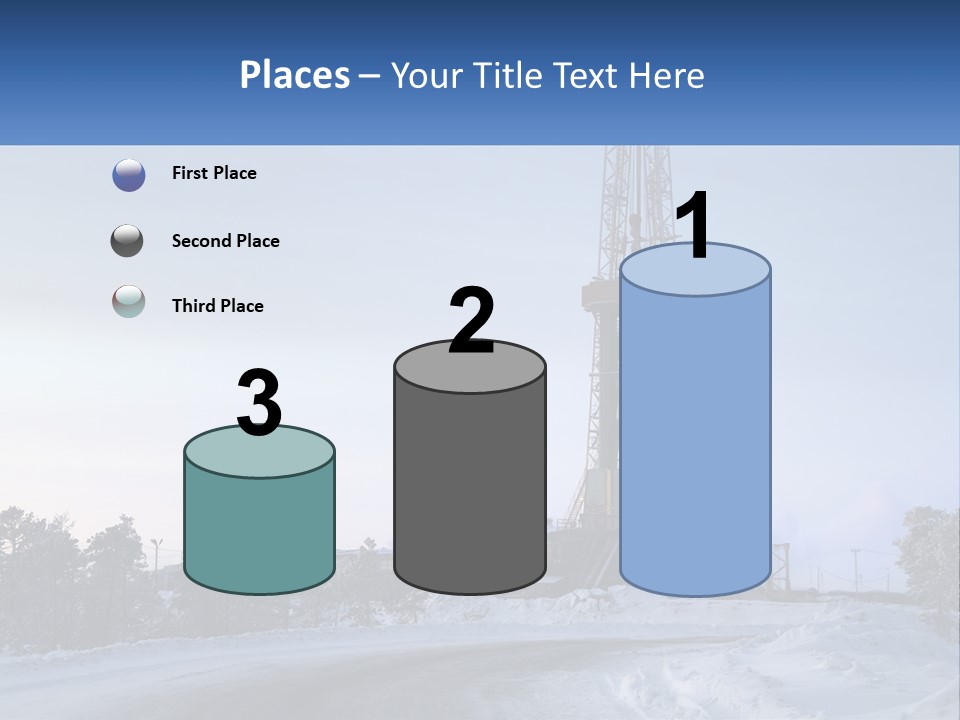 A Drilling Rig In The Middle Of A Snowy Field PowerPoint Template