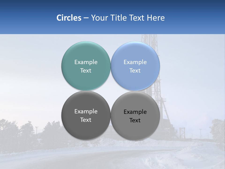 A Drilling Rig In The Middle Of A Snowy Field PowerPoint Template