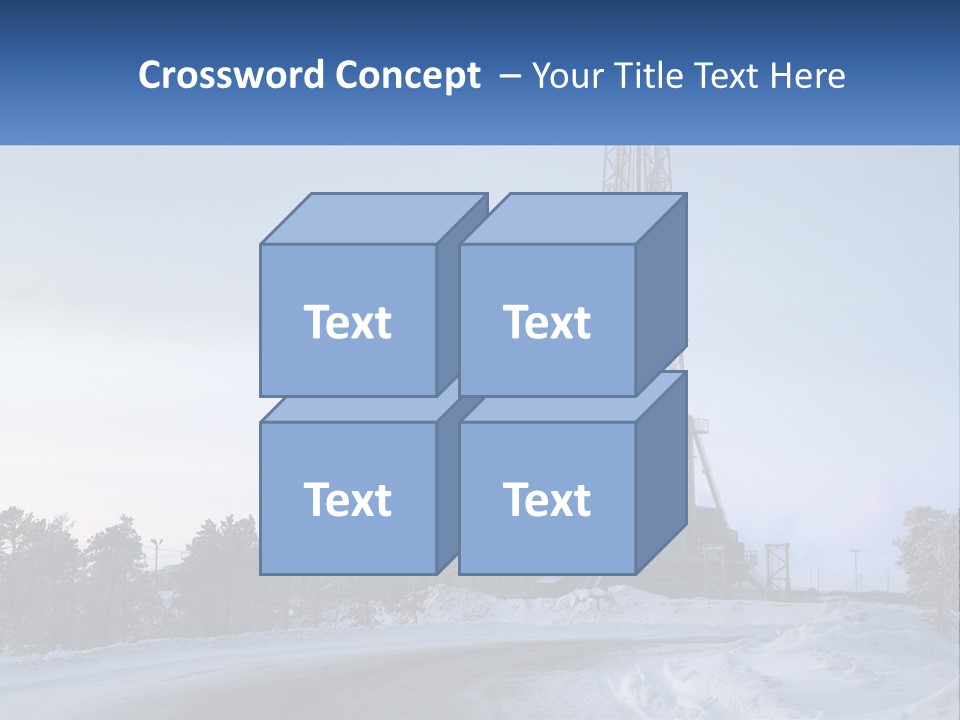 A Drilling Rig In The Middle Of A Snowy Field PowerPoint Template