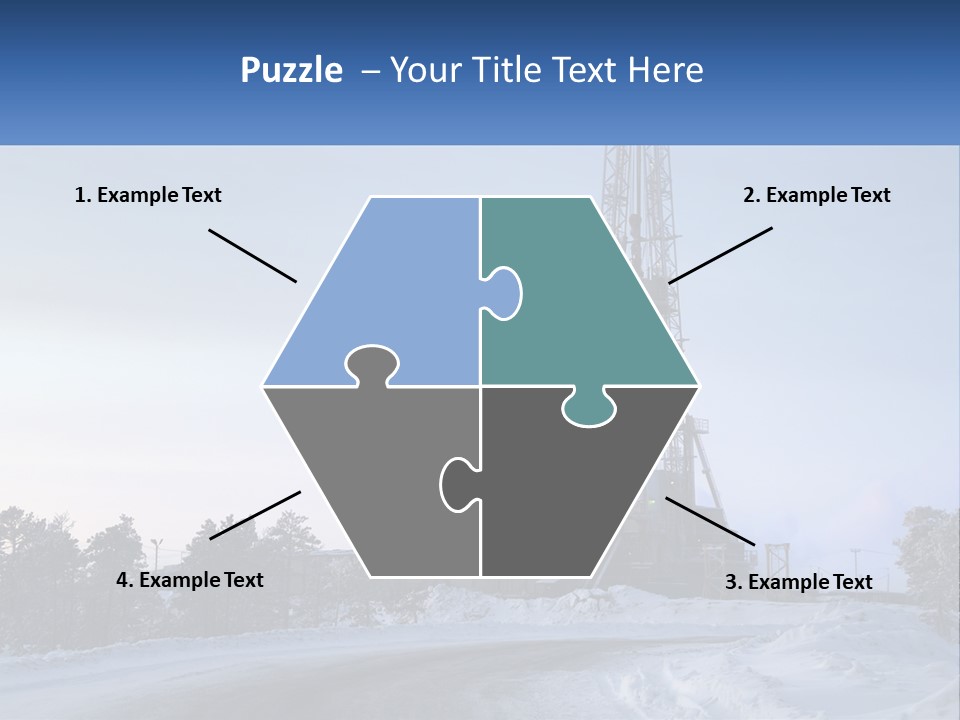 A Drilling Rig In The Middle Of A Snowy Field PowerPoint Template