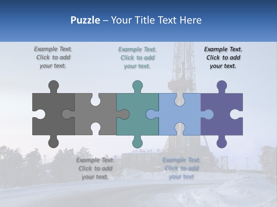 A Drilling Rig In The Middle Of A Snowy Field PowerPoint Template