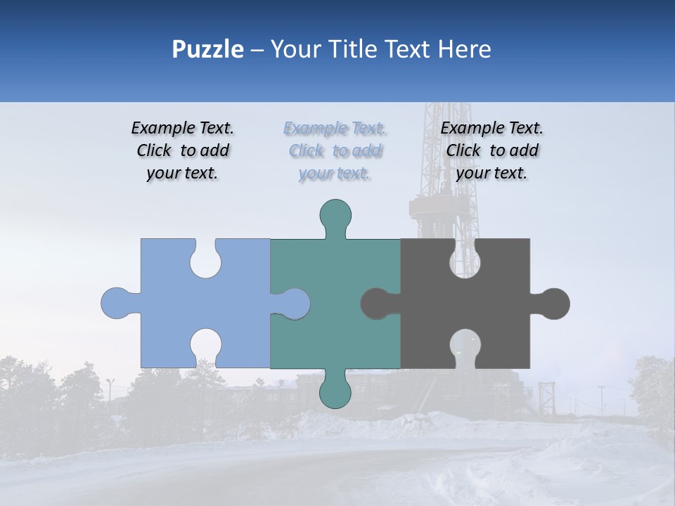 A Drilling Rig In The Middle Of A Snowy Field PowerPoint Template
