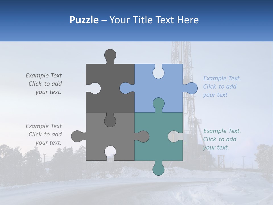 A Drilling Rig In The Middle Of A Snowy Field PowerPoint Template