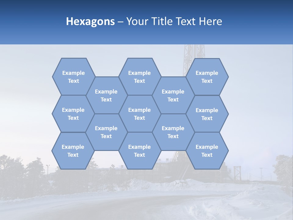 A Drilling Rig In The Middle Of A Snowy Field PowerPoint Template