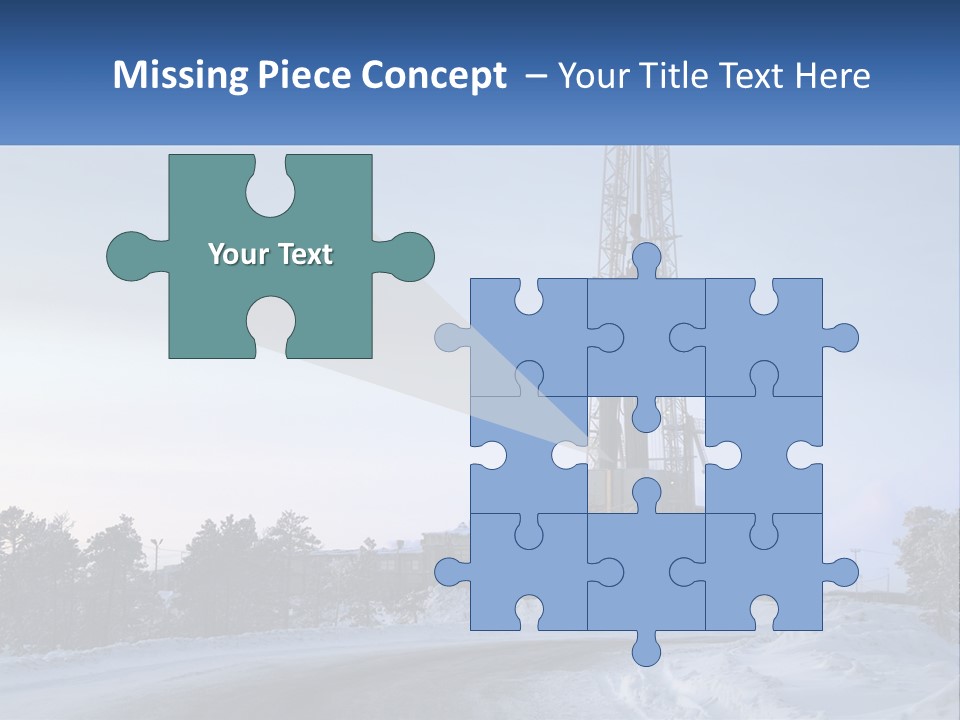 A Drilling Rig In The Middle Of A Snowy Field PowerPoint Template