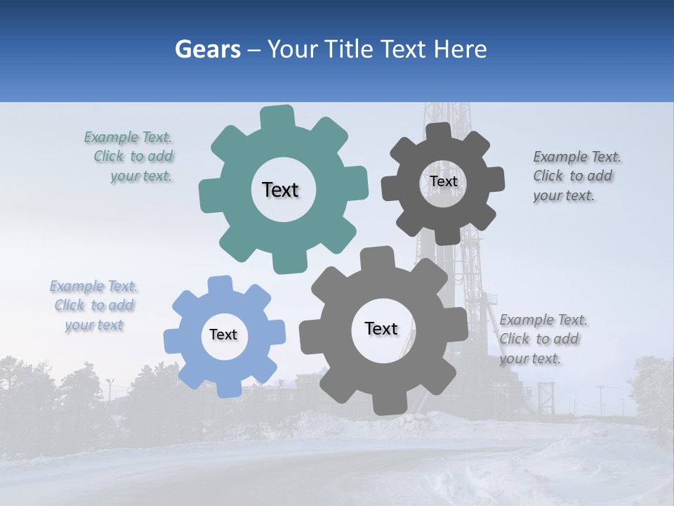 A Drilling Rig In The Middle Of A Snowy Field PowerPoint Template