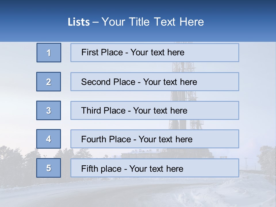 A Drilling Rig In The Middle Of A Snowy Field PowerPoint Template