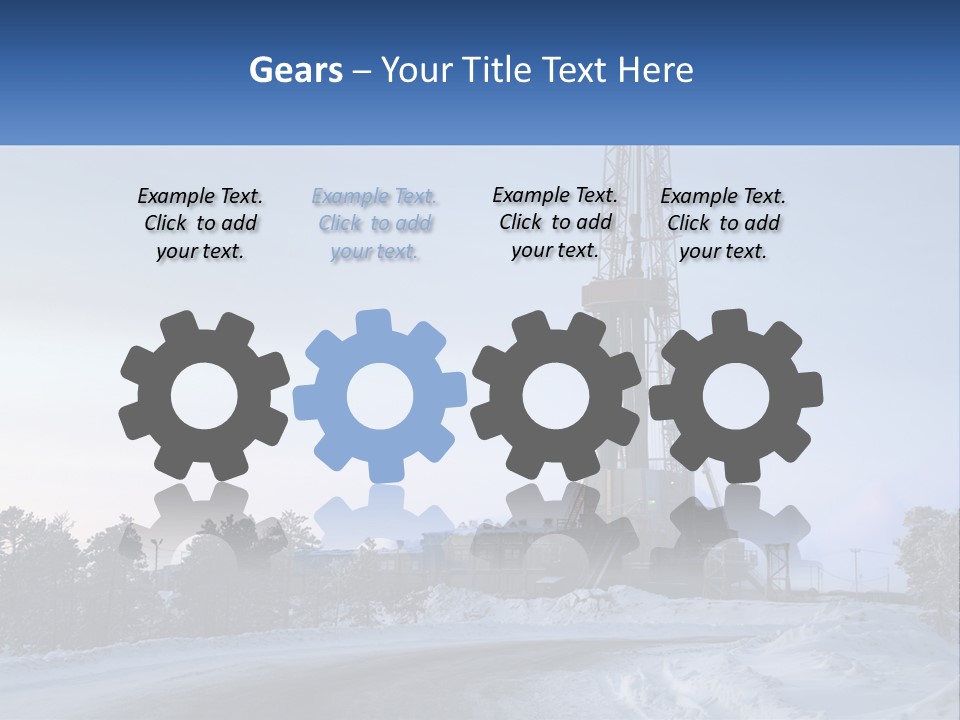 A Drilling Rig In The Middle Of A Snowy Field PowerPoint Template