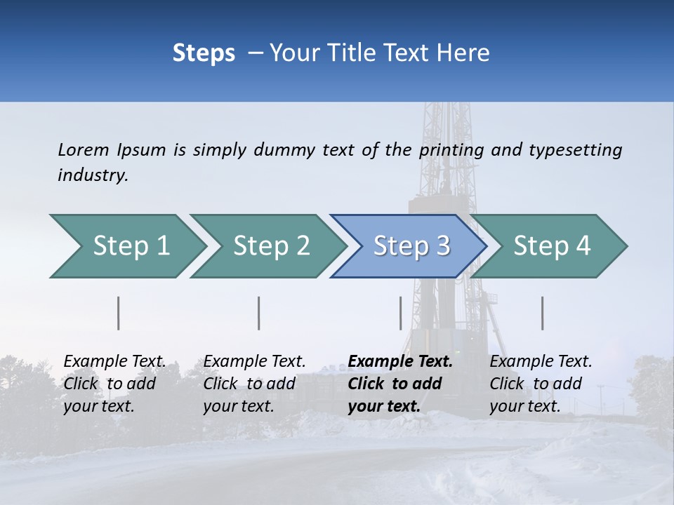 A Drilling Rig In The Middle Of A Snowy Field PowerPoint Template