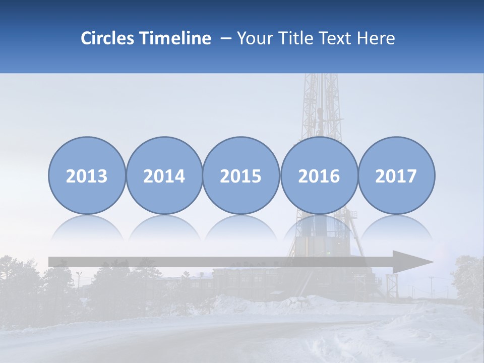 A Drilling Rig In The Middle Of A Snowy Field PowerPoint Template