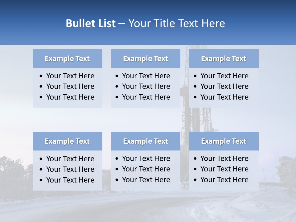 A Drilling Rig In The Middle Of A Snowy Field PowerPoint Template